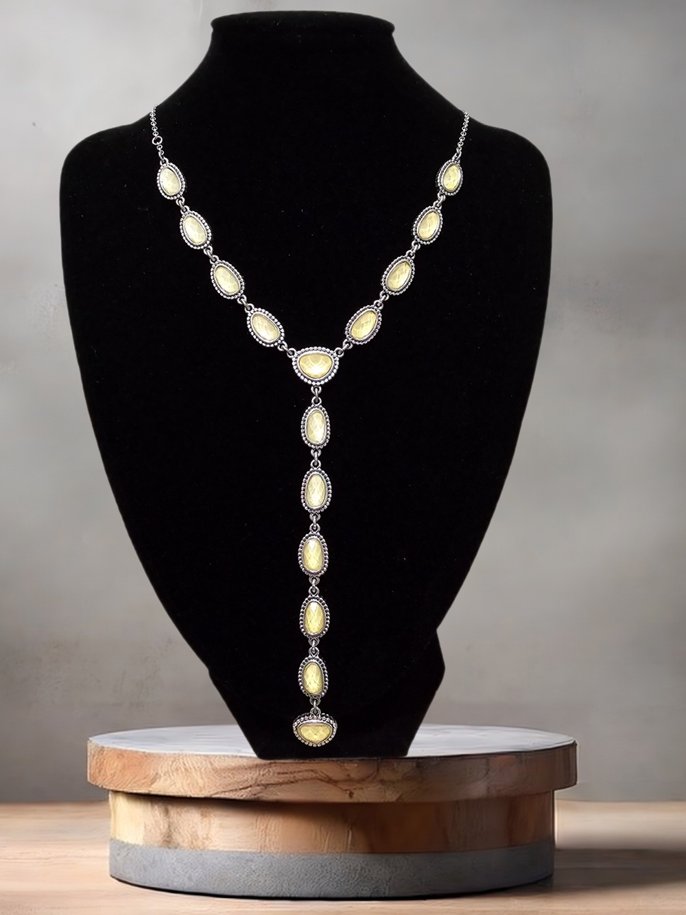 Lucky Brand Yellow and Silver Lariat Necklace